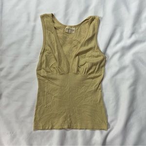 michael stars v neck sweater sleeveless top gold one size